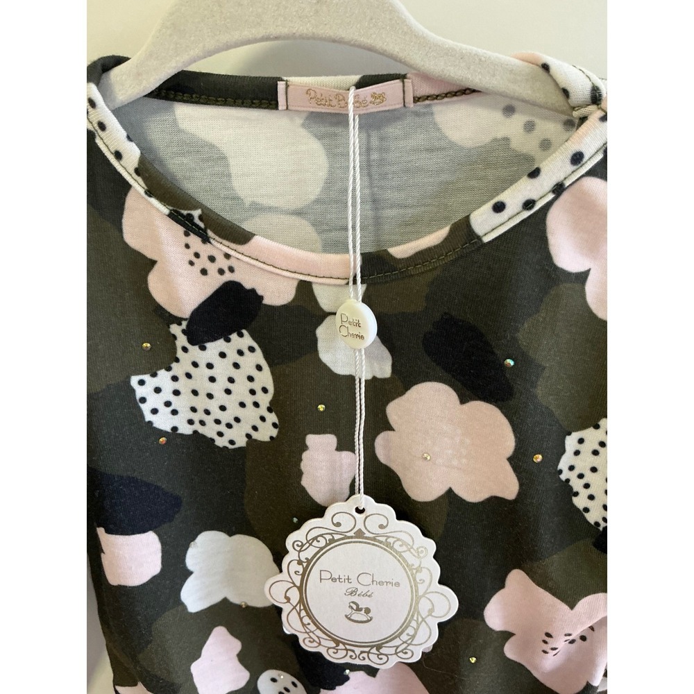 Petit Chameau Baby Girls Camo Floral Long Sleeve Bodysuit 9-12 Months - Picture 3 of 4